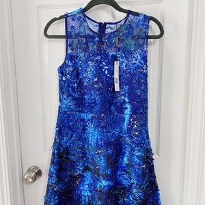 Elite tahari blue dress NWT